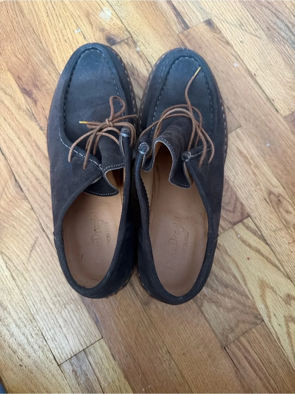 Men's Dark Brown Suede Boat Shoes - Casual Lace-Up Moc Toe